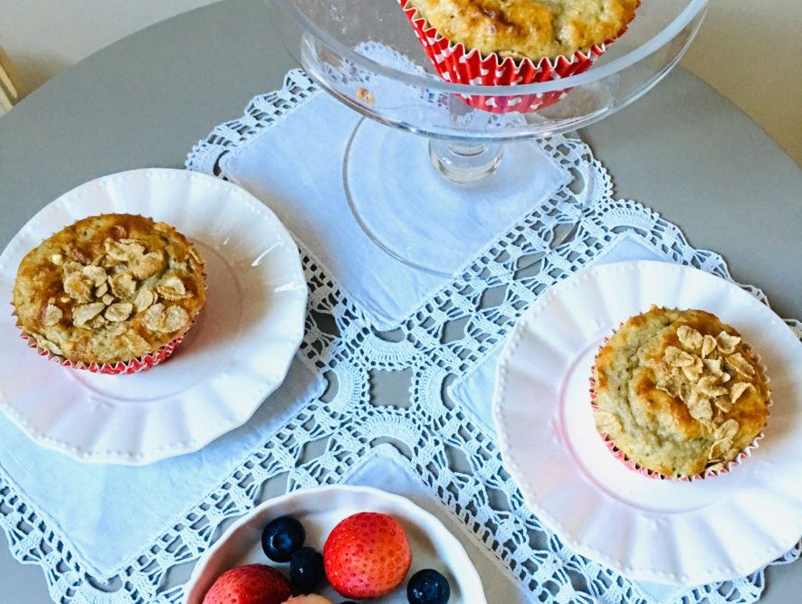 Muffin alla banana senza burro e senza zucchero